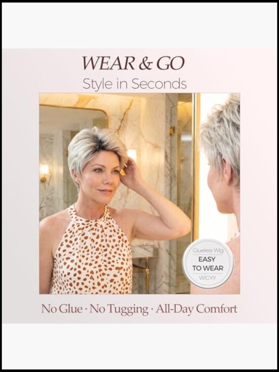 Short Curly Pixie Cut Wig with Bangs, Heat Resistant Synthetic Hair Daily Wear main image 5